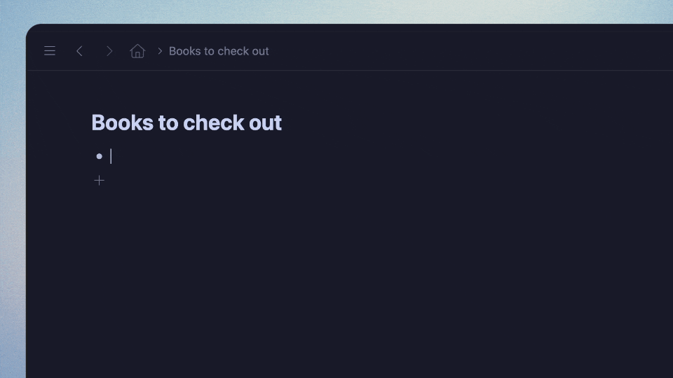 Auto numbering lists