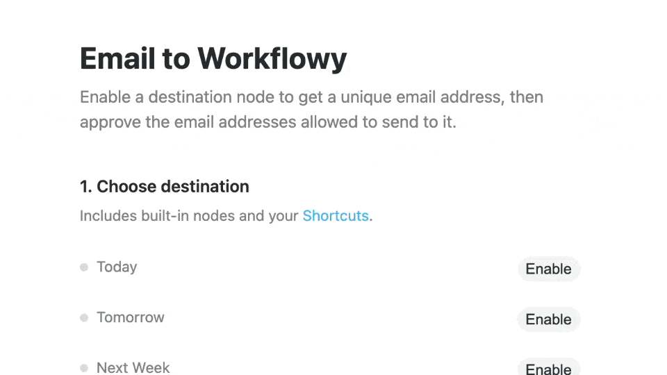 Email to Workflowy