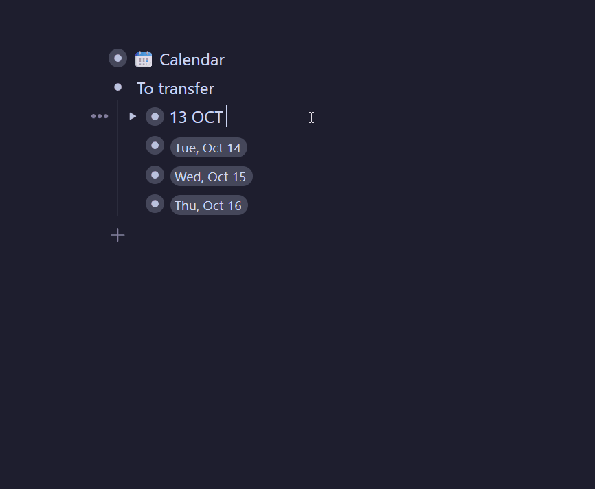 Calendar migration